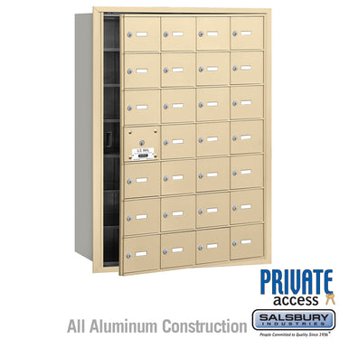 4B+ Horizontal Mailbox (Includes Master Commercial Lock) - 28 A Doors (27 usable) - Sandstone - Front Loading - Private Access